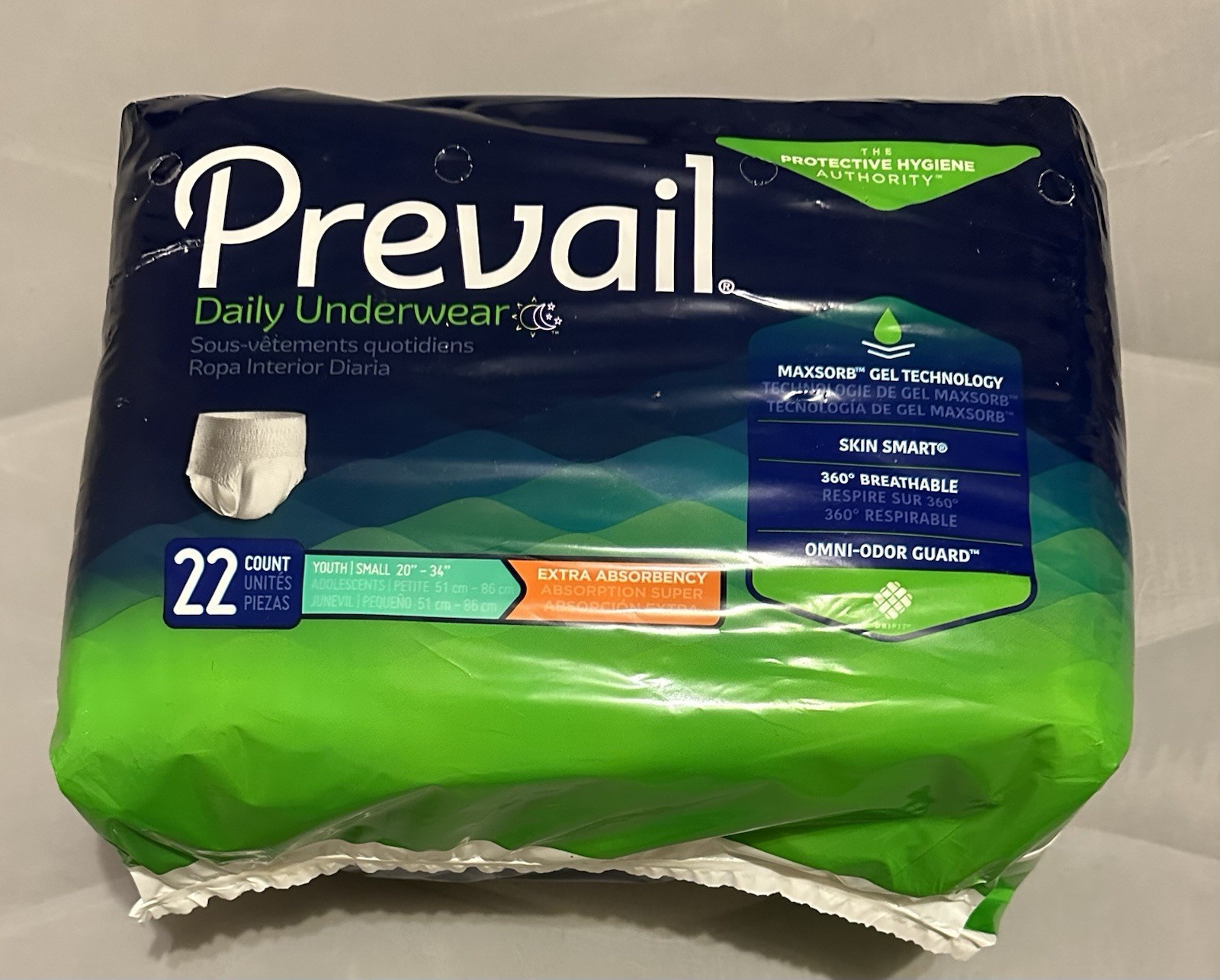 Prevail Adult Incontinence Pants Pull Ups 22 Ct Youth Small Extra Absorbency