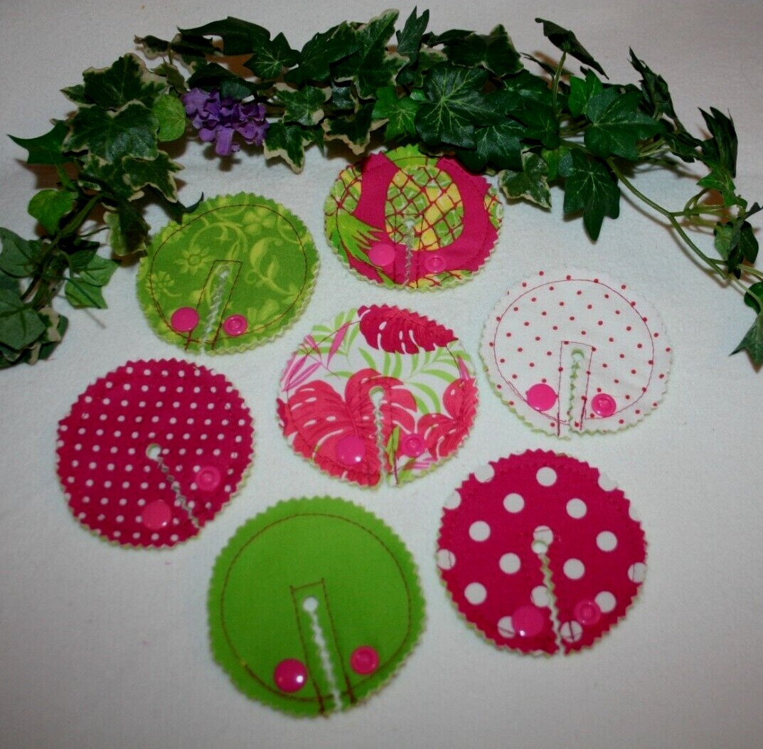 G-tube pads, Mic-key Button Feeding Tube Pads, Tropical Hot pink Set of 7