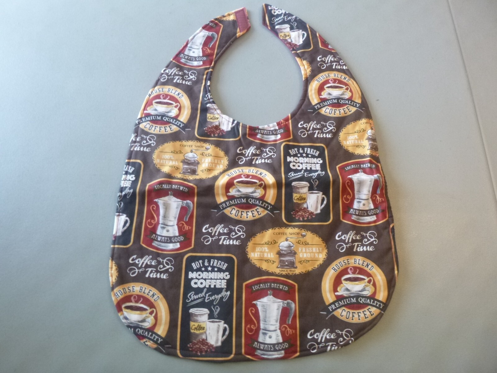 Adult Bib/Clothing Protector double thickness with Quilted Diamond Backing