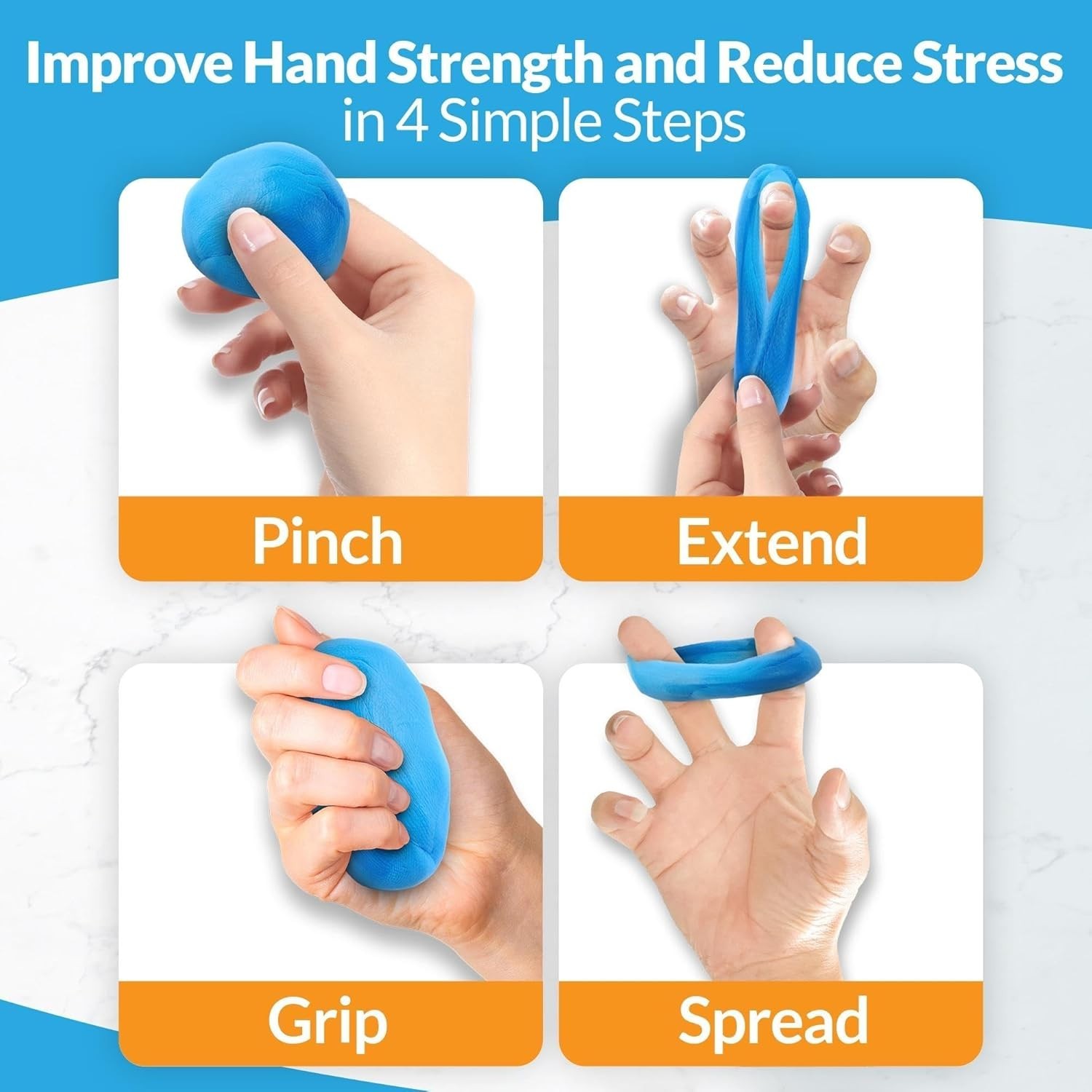 Color-Coded Therapy Putty for Hand Strength – 4 Pack (3 Oz Each), Portable Fun