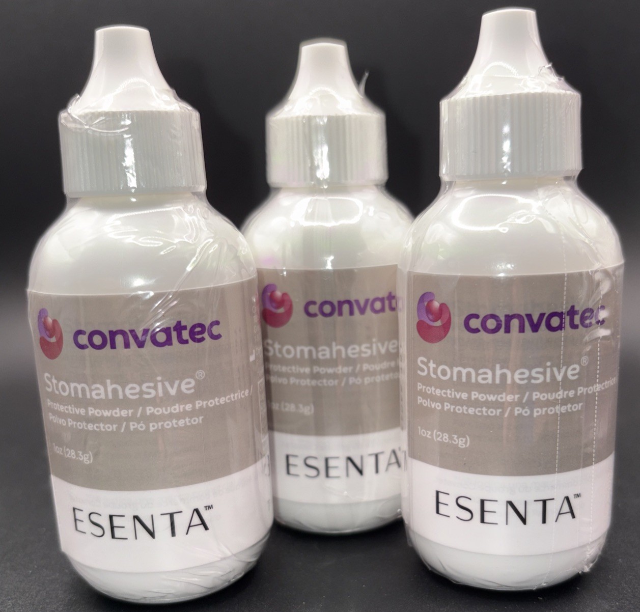 Lot of 3 ConvaTec Esenta Stomahesive Protective Powder 1oz Bottles 025510