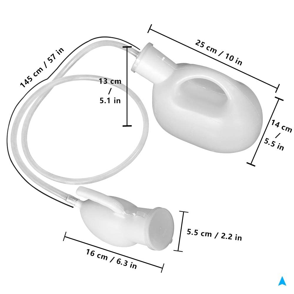 2000ml Portable Urinal for Men, Large Capacity 1 Count (Pack of 1), White