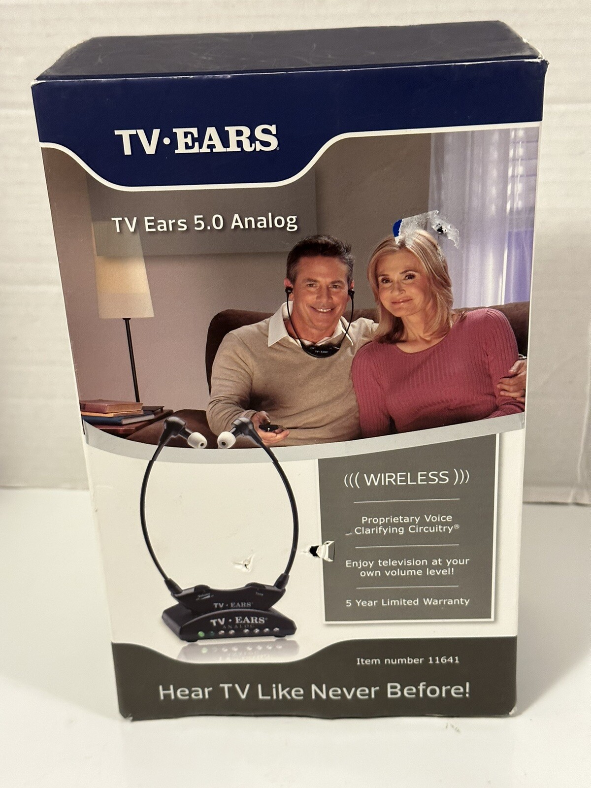 TV Ears 11641 5.0 In-Ear Analog Wireless Hearing System New Open BOX