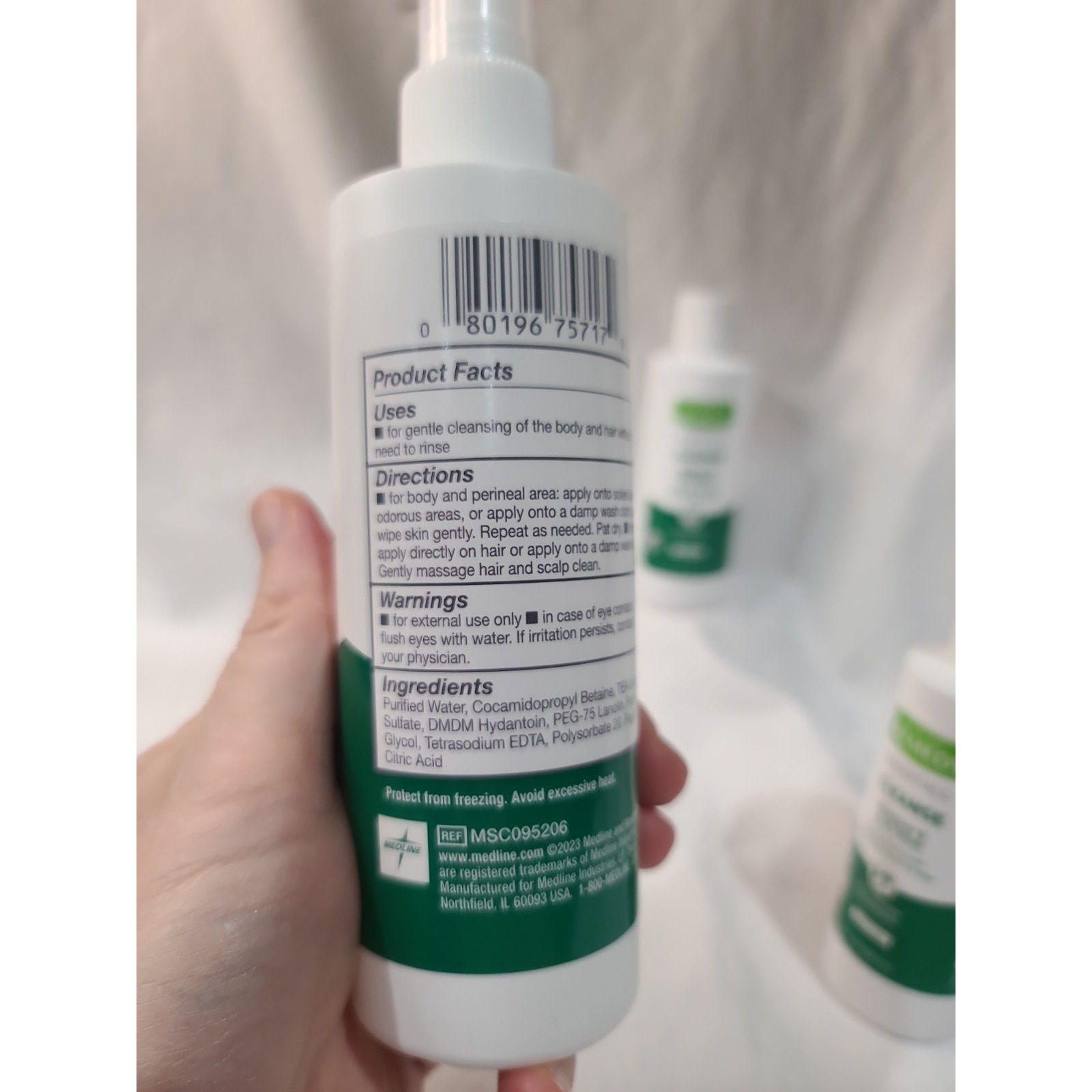 Medline Remedy Cleanse Lot Of 3 – Spray 8oz, & Shampoo + Body Wash 8oz X 2 Bottl