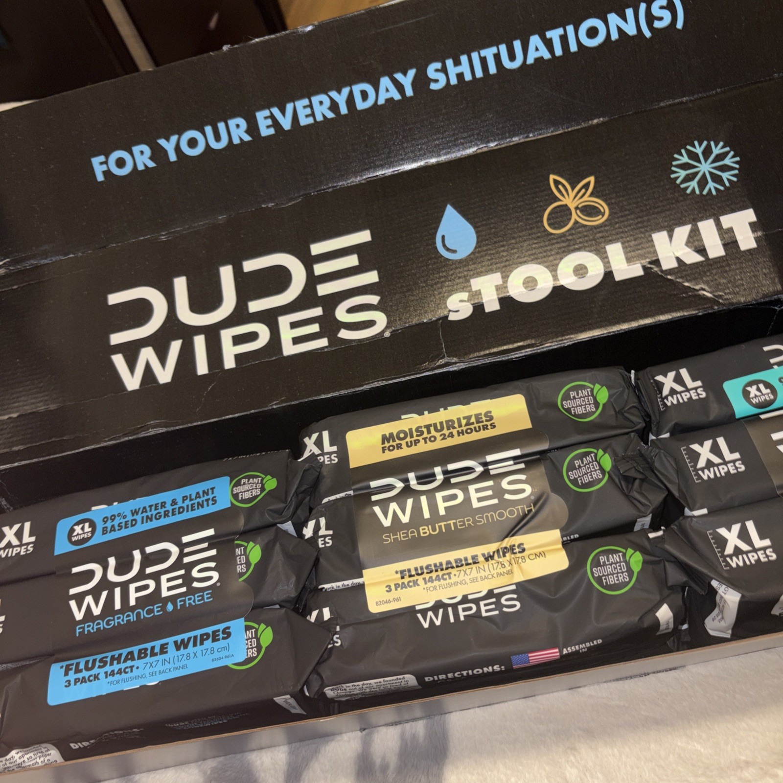 Dude Wipes Case 24 Pack, 18 Count, Unscented, Flushable, 432 Sheets