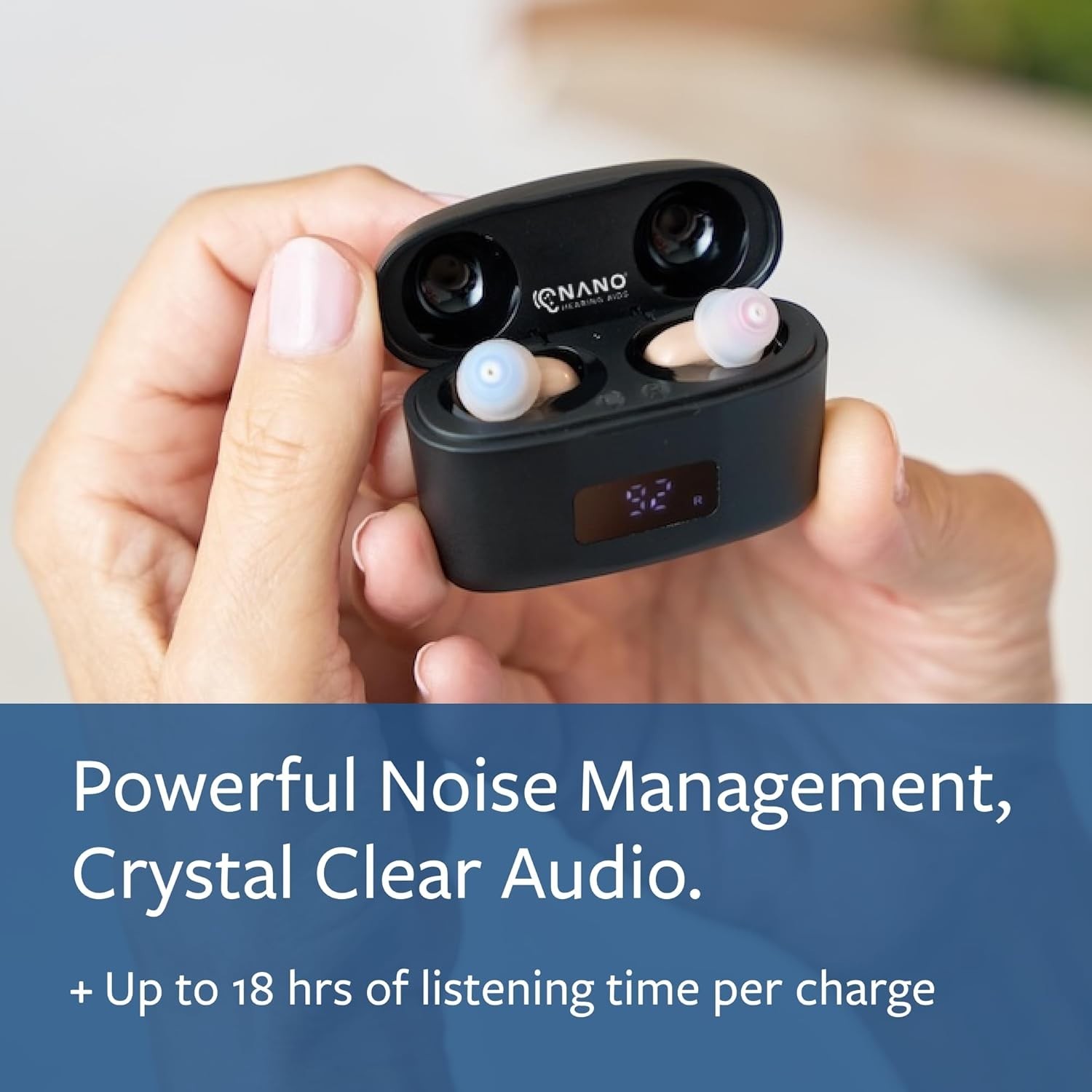 Nano First Ear Plus CIC Hearing Aids Rechargeable for Adults/Seniors Mild Loss