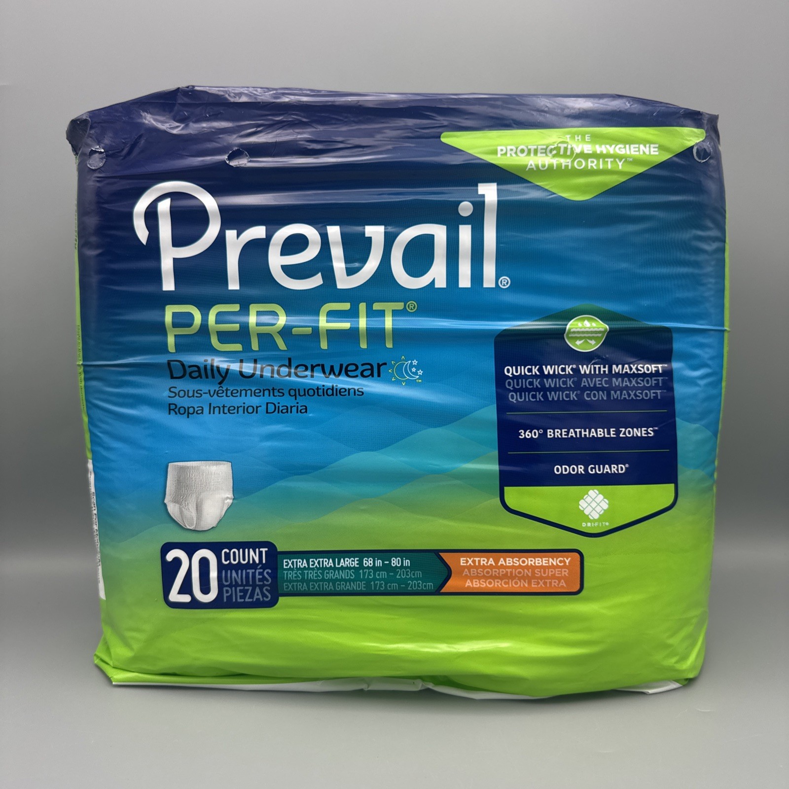 Prevail Adult Daily Underwear XXL EXTRA Absorbency 20 TOTAL BRAND NEW