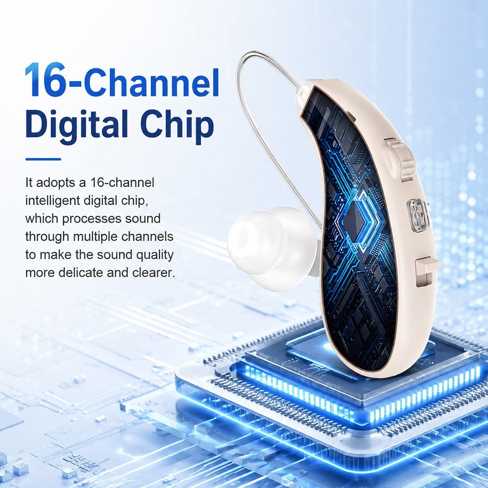 Rechargeable Hearing Aids for Seniors 16 Channel Noise Reduction Sound Amplifier
