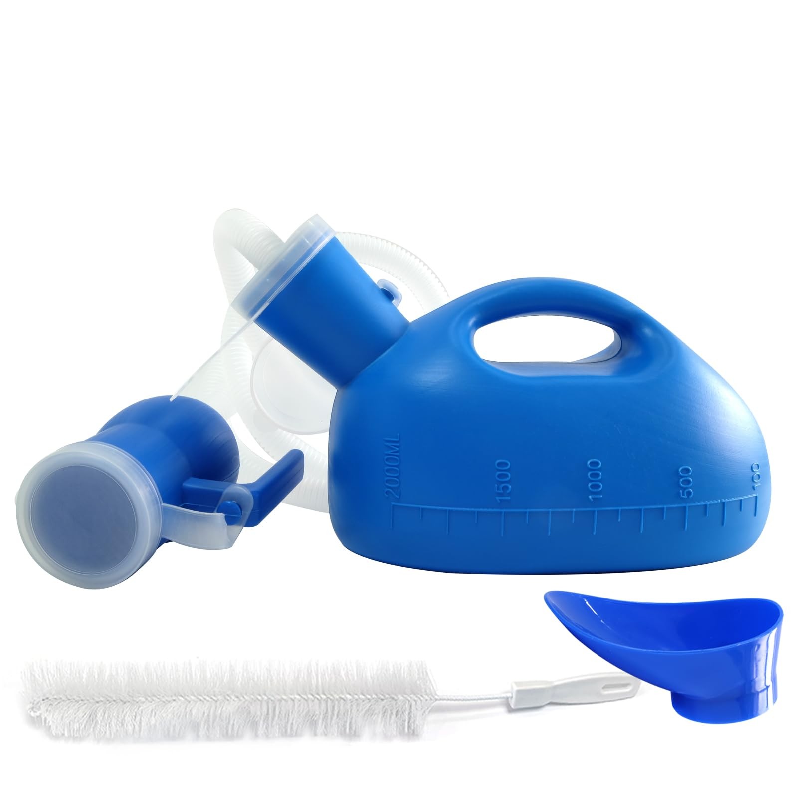 Unisex Urinal Funnel 2000ml Spill Proof Urine Bottle Portable Men Women Home