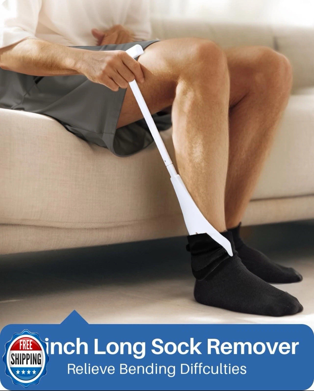 Jellas 4.6 Inch Wide Sock Aid Kit – Long Rope Assist Device for Seniors, Limi