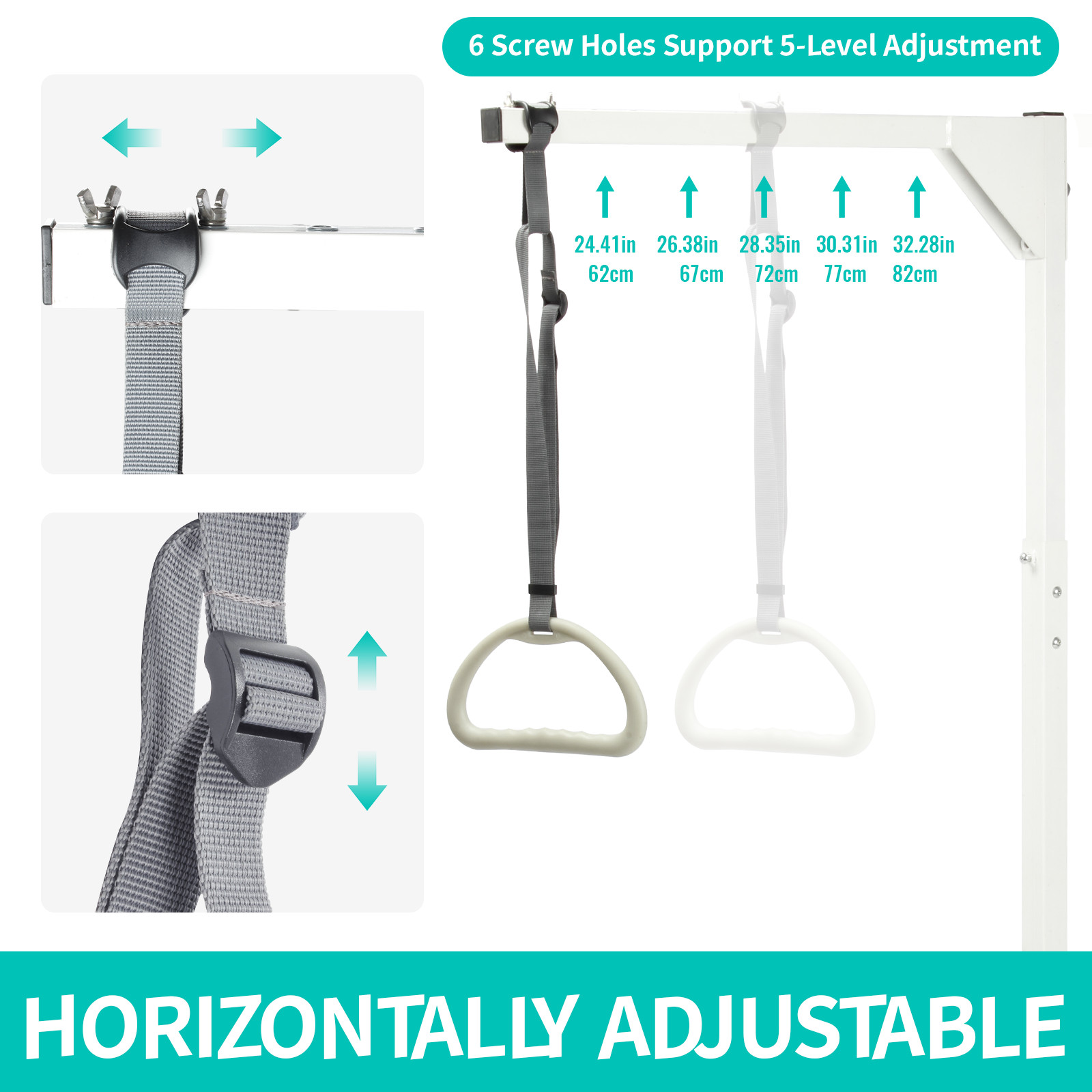 Trapeze Bar for Bed Mobility, Heavy Duty Pull Up Assist Bar with Floor Stand