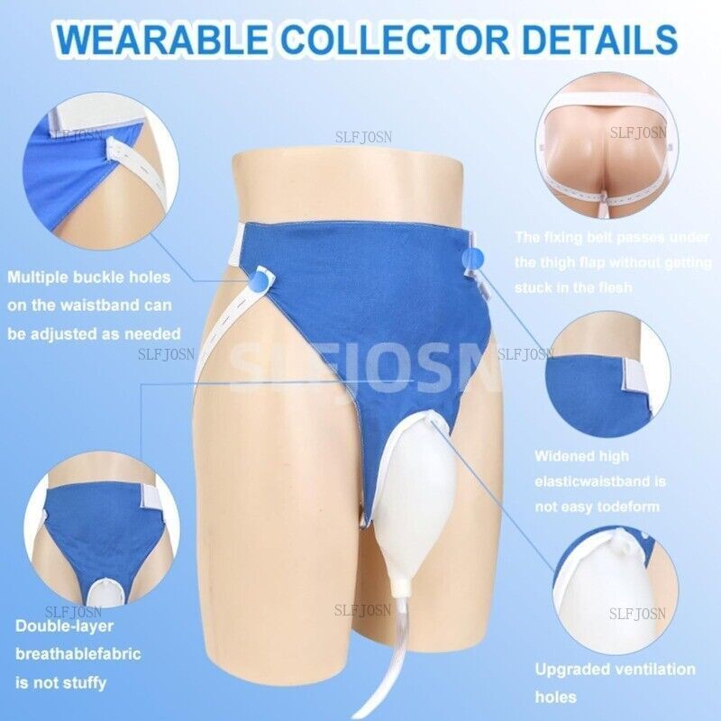 Male Female Reusable Urine Bag Urinal Pee Holder Collector Urinary Incontinence