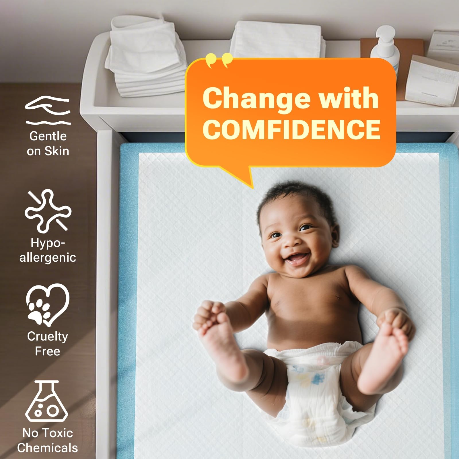 30 x 36 50 Count Super Absorbency Disposable Bed Pads for Adults, Leakproof Quic