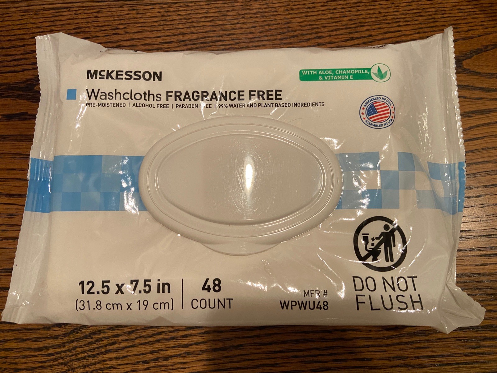 6 Packs McKesson Personal Cleansing Wipes Washcloths 12.5″ x 7.5″ 288 Total New