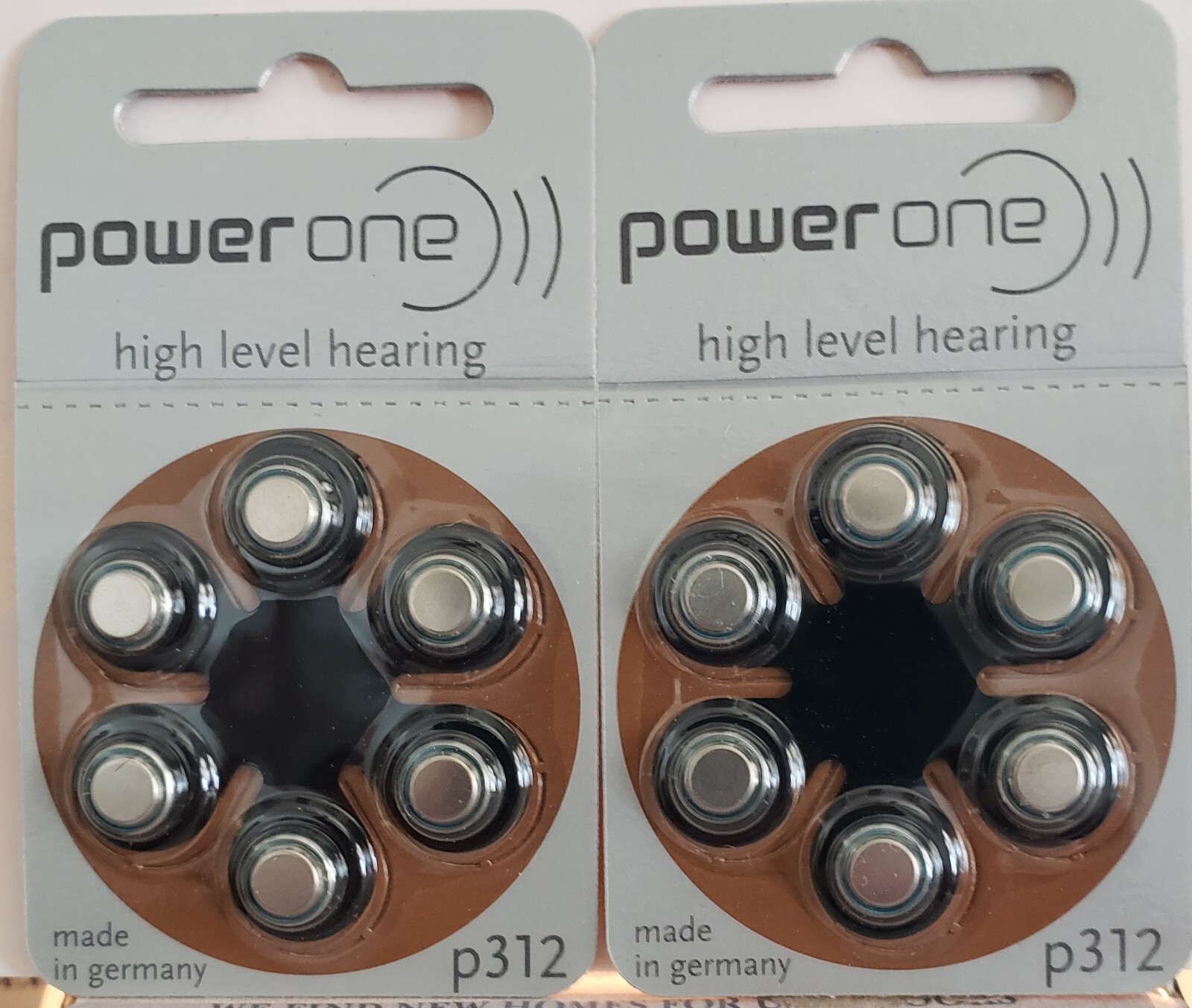 Power One Zinc Air High Level Hearing Batteries PR41/P312 1.4V 2018 – 2 Packs