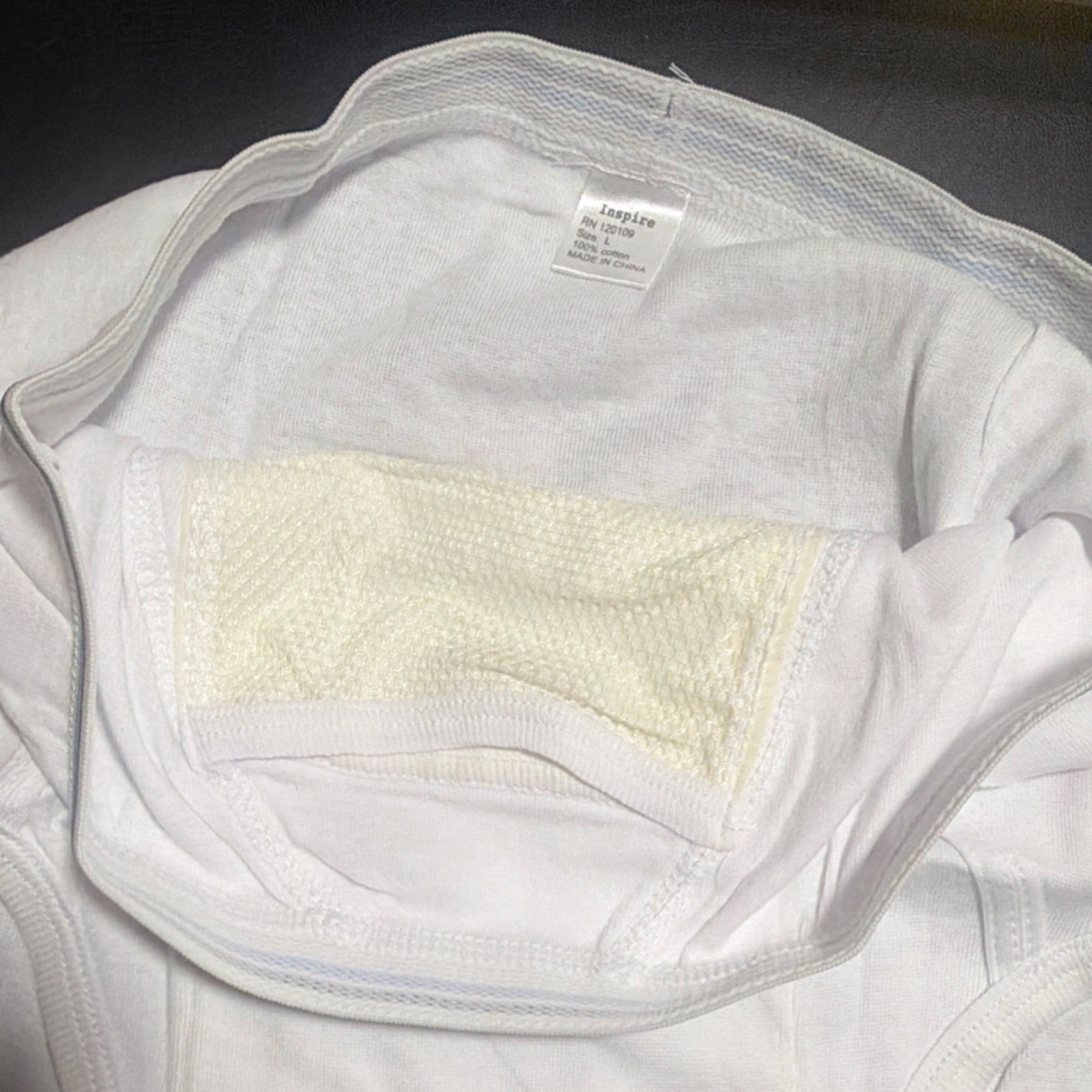 Inspire Premium Cotton Incontinence Pants Men Size L White Leak-proof Washable