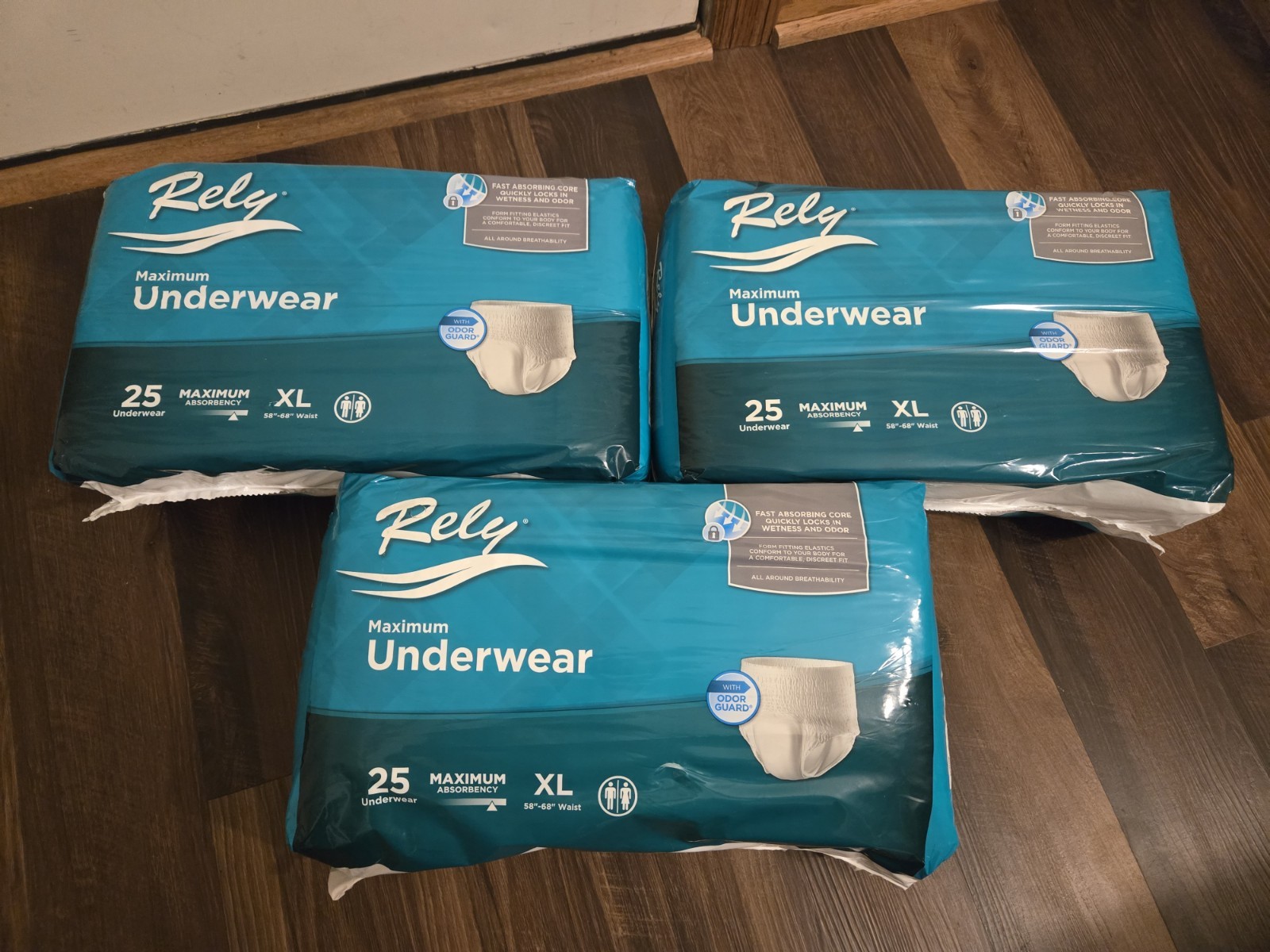 Rely Maximum Underwear Adult Size XL – Lot of 3 Packs