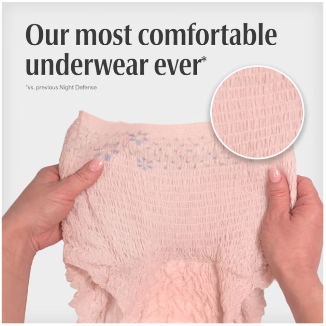 Depend Night Defense Incontinence Underwear for Women, Adult Diapers, M, 24 Ct