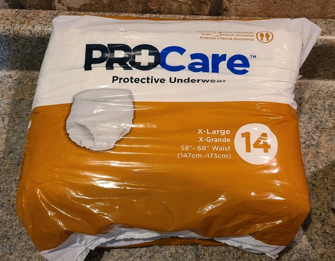 PROCare Protective Underwear XL (58”-68” Waist) 14 Ct Adult Incontinence Briefs