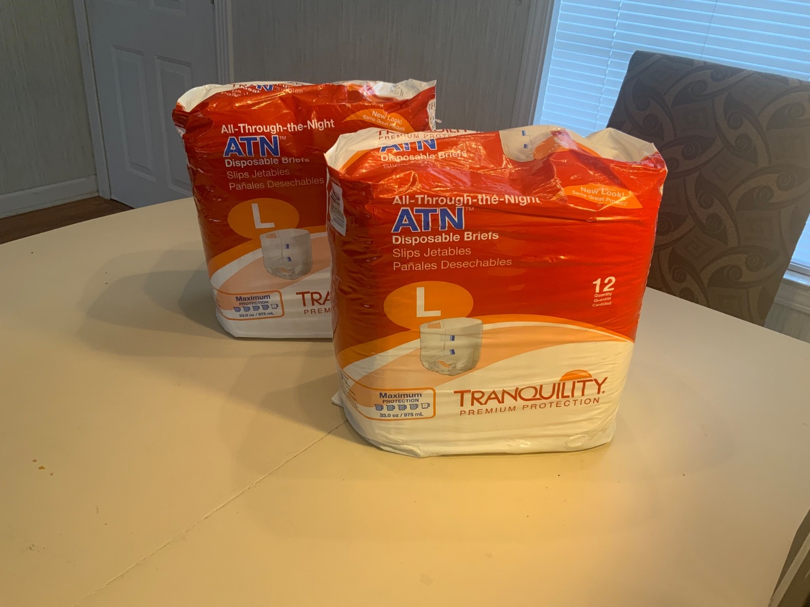 Tranquility ATN Maximum Briefs, Large, 45”-58”, Bag of 12, 2 Pack