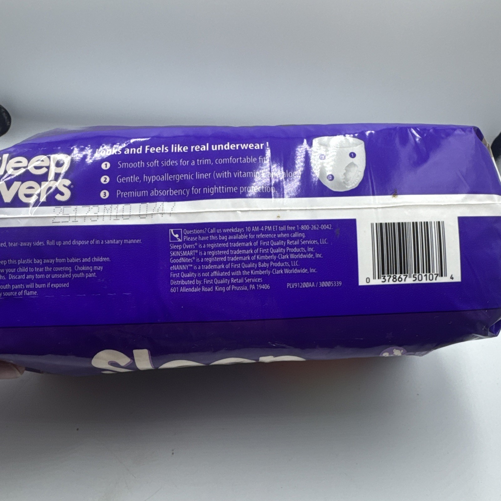 Sleep Overs Day & Nite Protection for Boys & Girls Size L-XL Pack of 12 Sealed