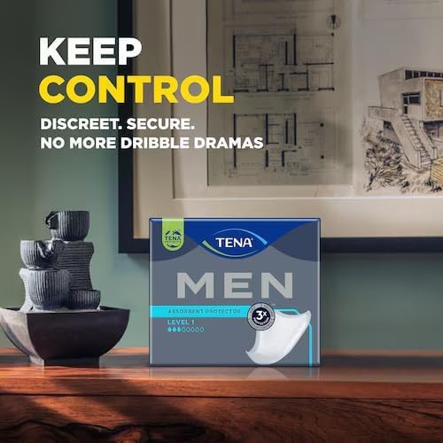 TENA Men Level 1 Incontinence Pads for Men – Light Absorbency, Discreet Daily