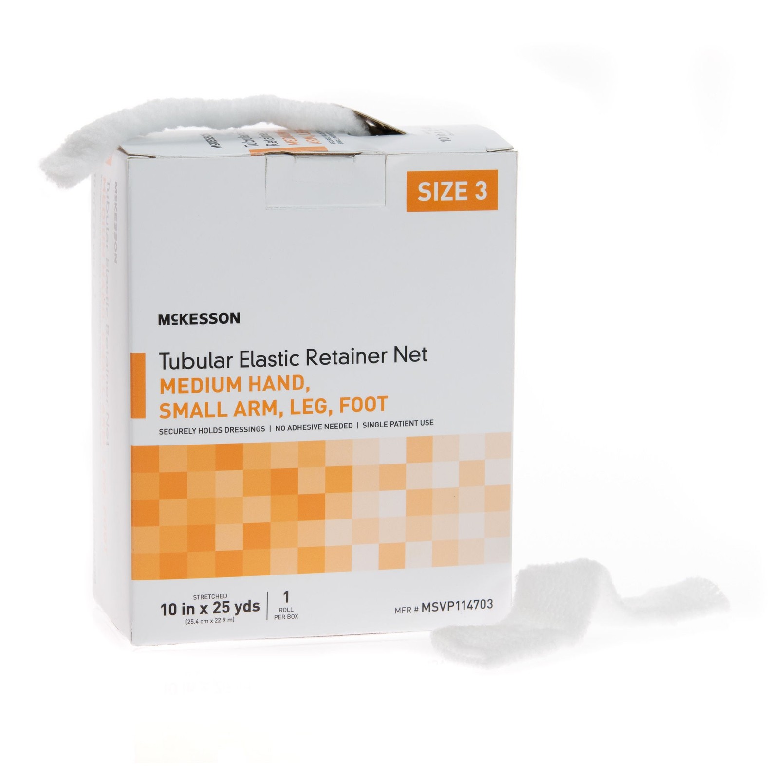 McKesson Elastic Net Retainer Dressing 10″ x 25 Yd Sz. 3 1 per Box