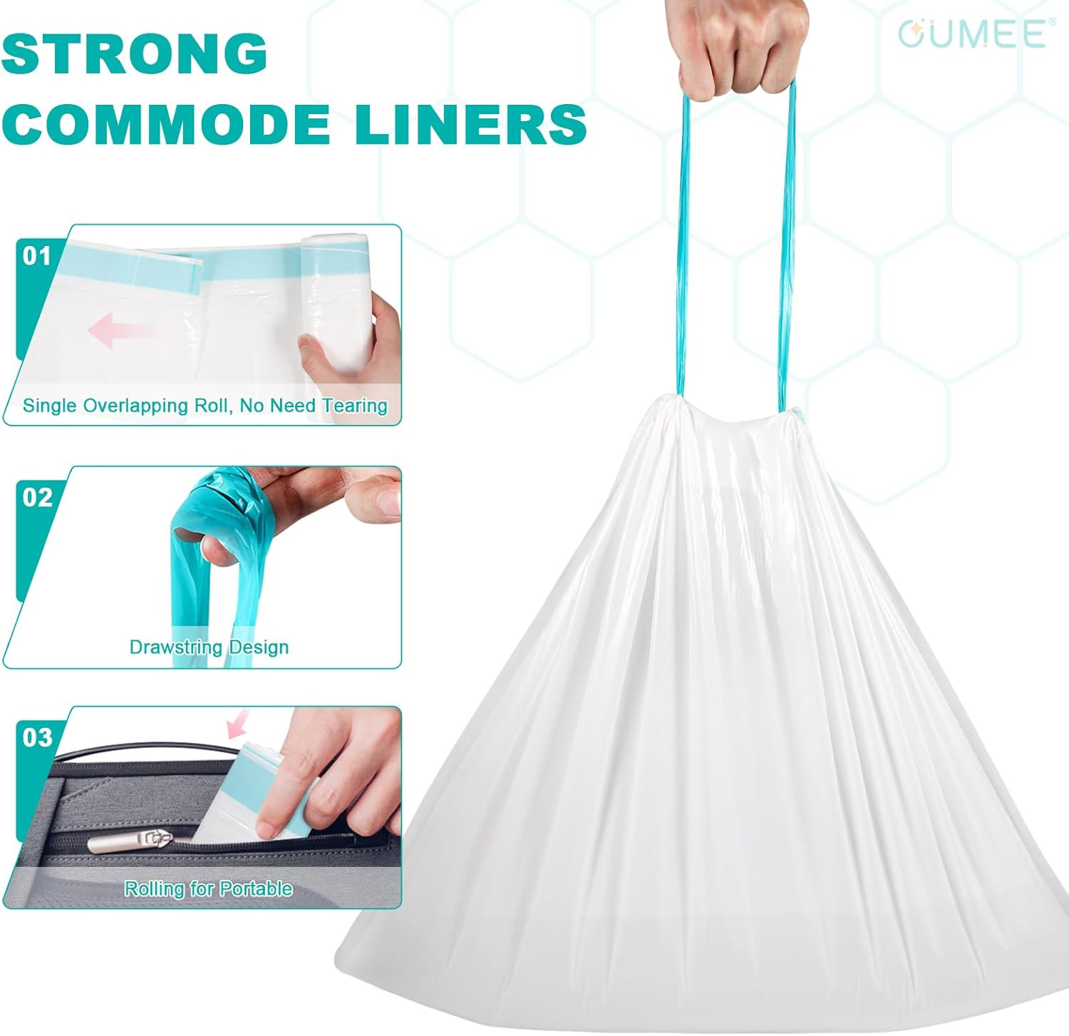 120 Disposable Commode Liners for Bedside Commode, beside Commode Liners, ……