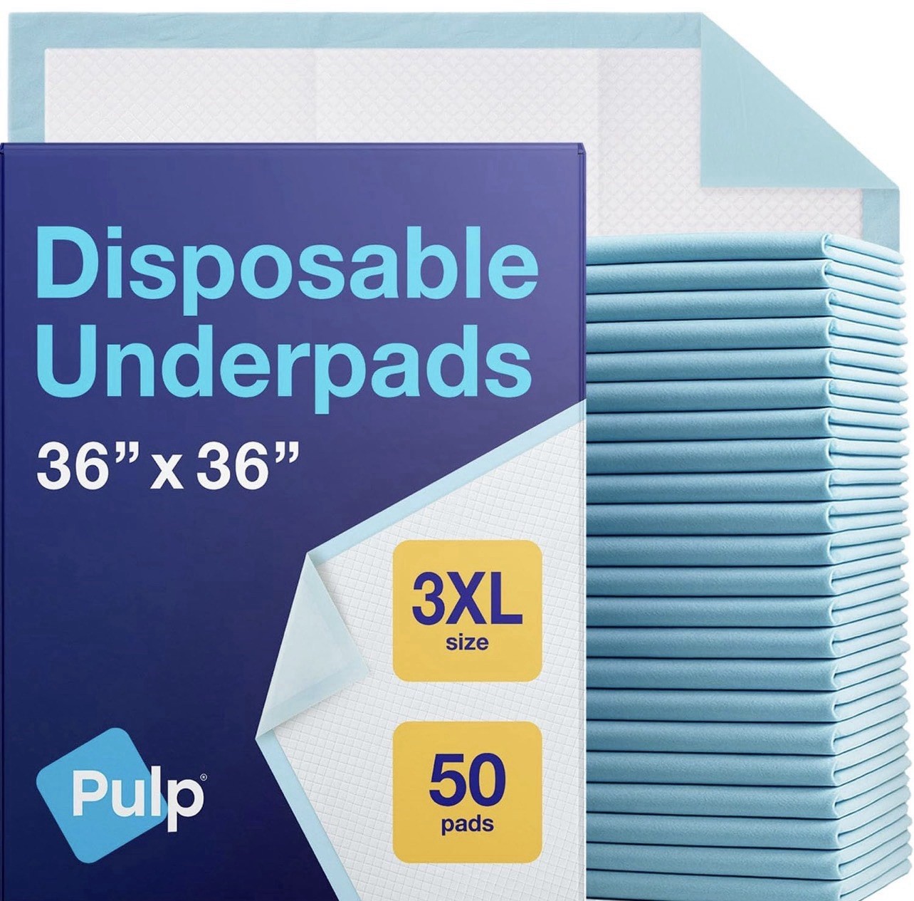 Disposable Bed/Incontinence Pads 36”x36” 3XL 50 Count
