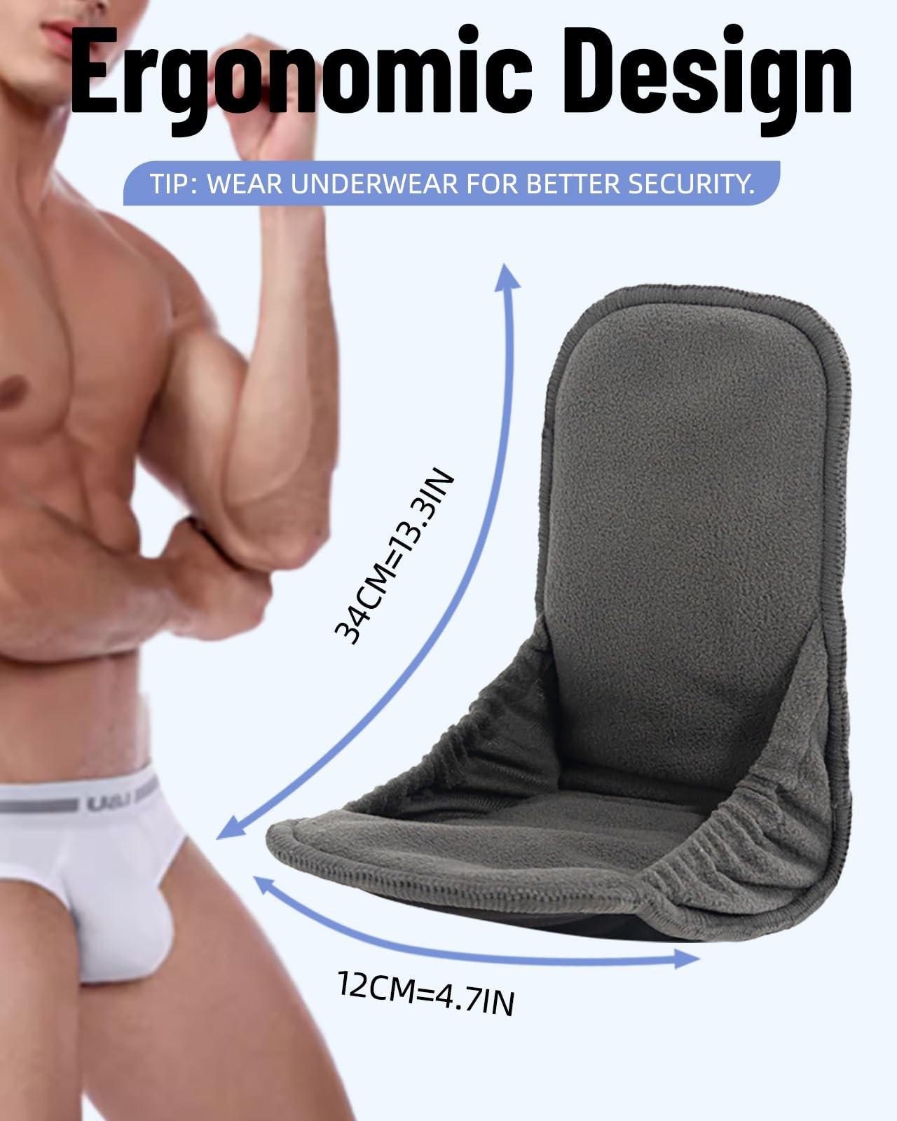 2pcs Men’s Reusable Incontinence Pads – Ultra Soft Fleece, Highly Absorbent, …