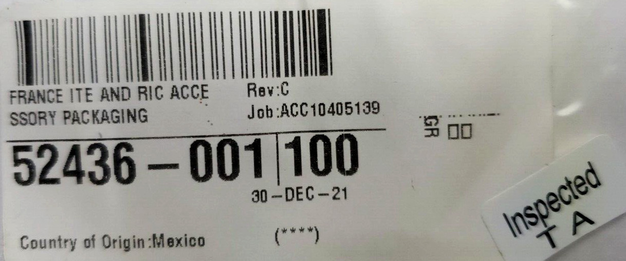 LOT OF 100, FRANCE ITE AND RIC ACCE SSORY PACKAGING, 52436-001100
