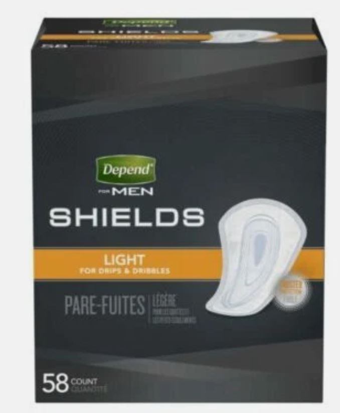 New Depend Incontinence Shields for Men Light Absorbency Guard Drips 58 Ct