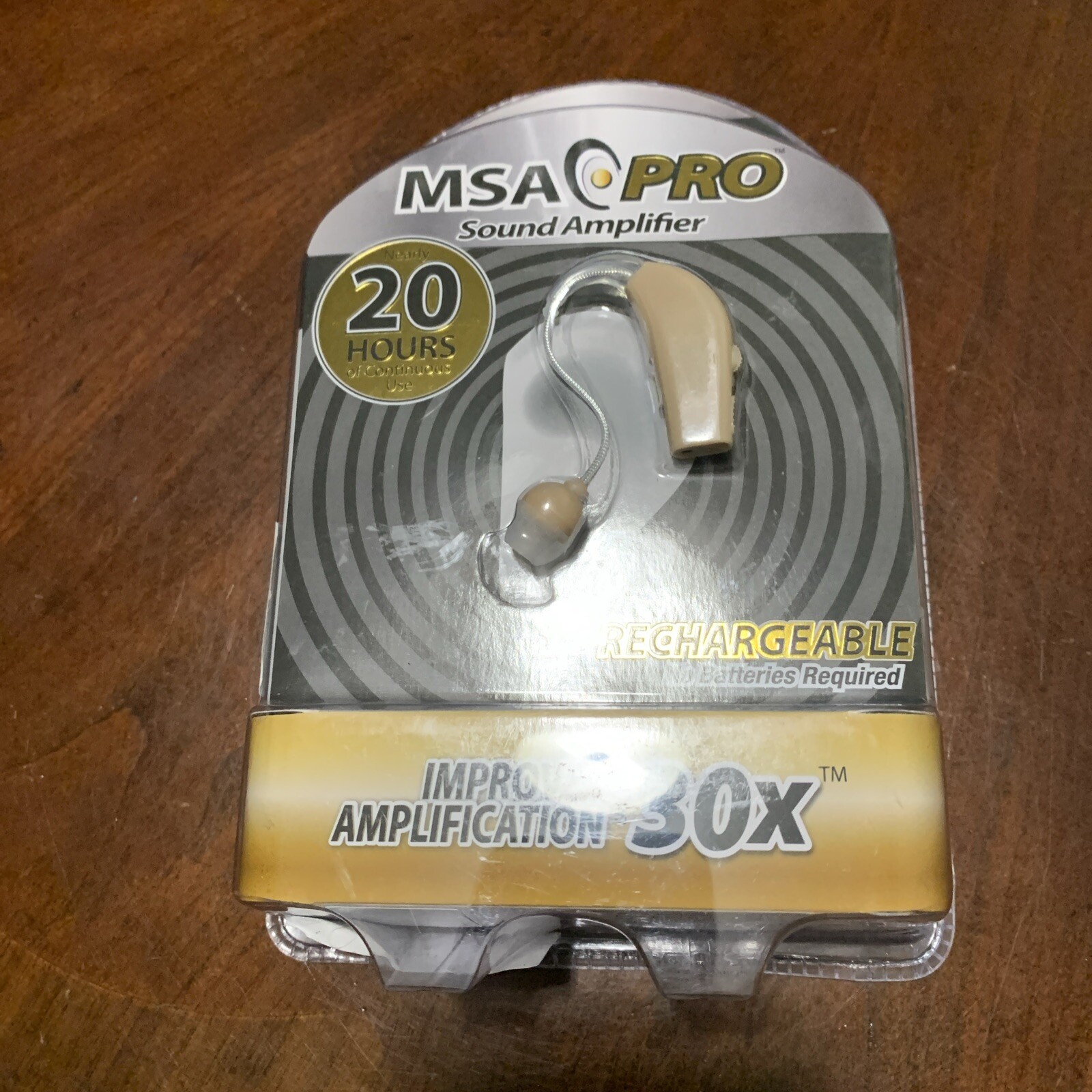 MSA Pro 30X Sound Hearing Amplifier Aid Over Ear Rechargeable Beige 1109351