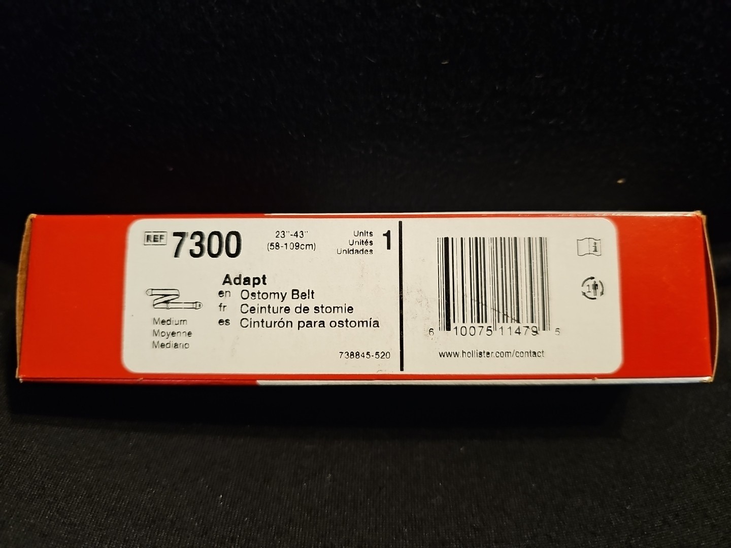 NEW Hollister 7300 Adapt Ostomy Belt Size Medium 23-43”