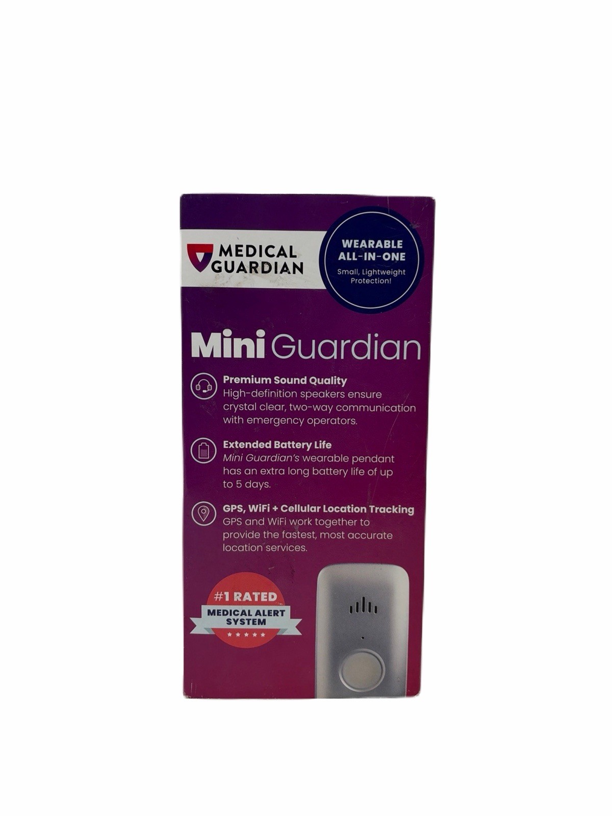 Medical Guardian Mini Guardian Silver Color VZW Pre Owned Working 4G LTE