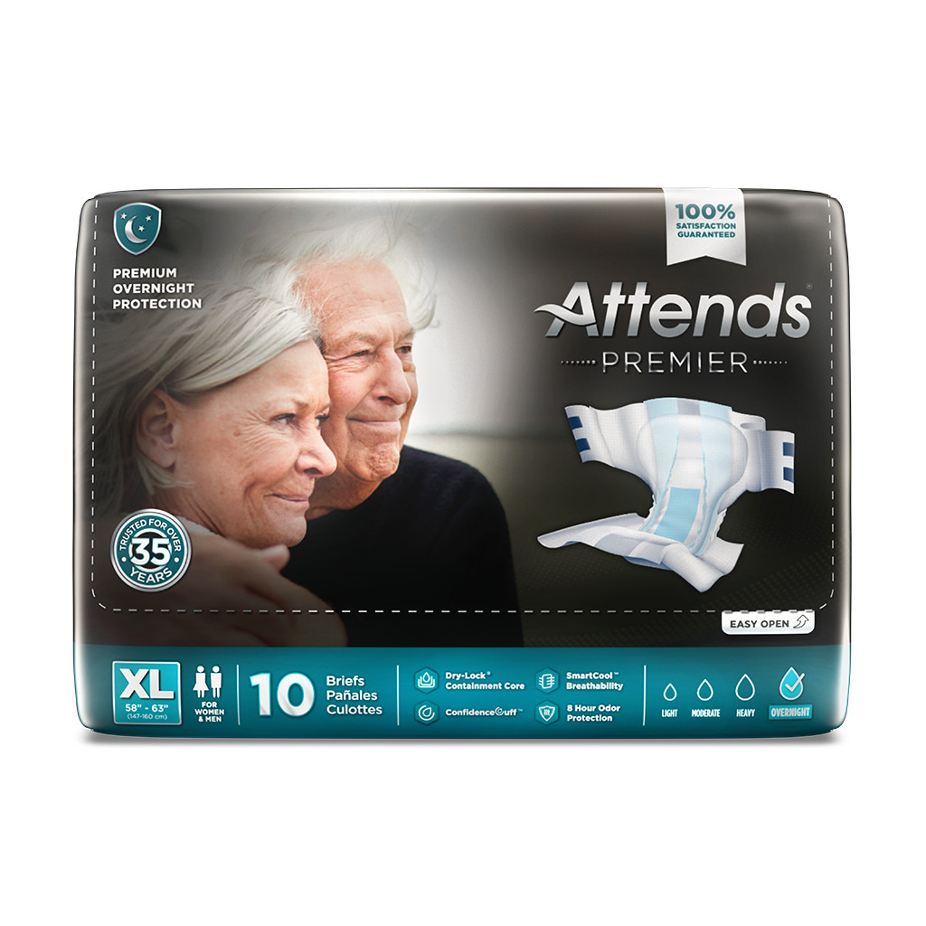 Premier ALI-BR40 Adult Incontinent Brief, X-Large, Pack of 10