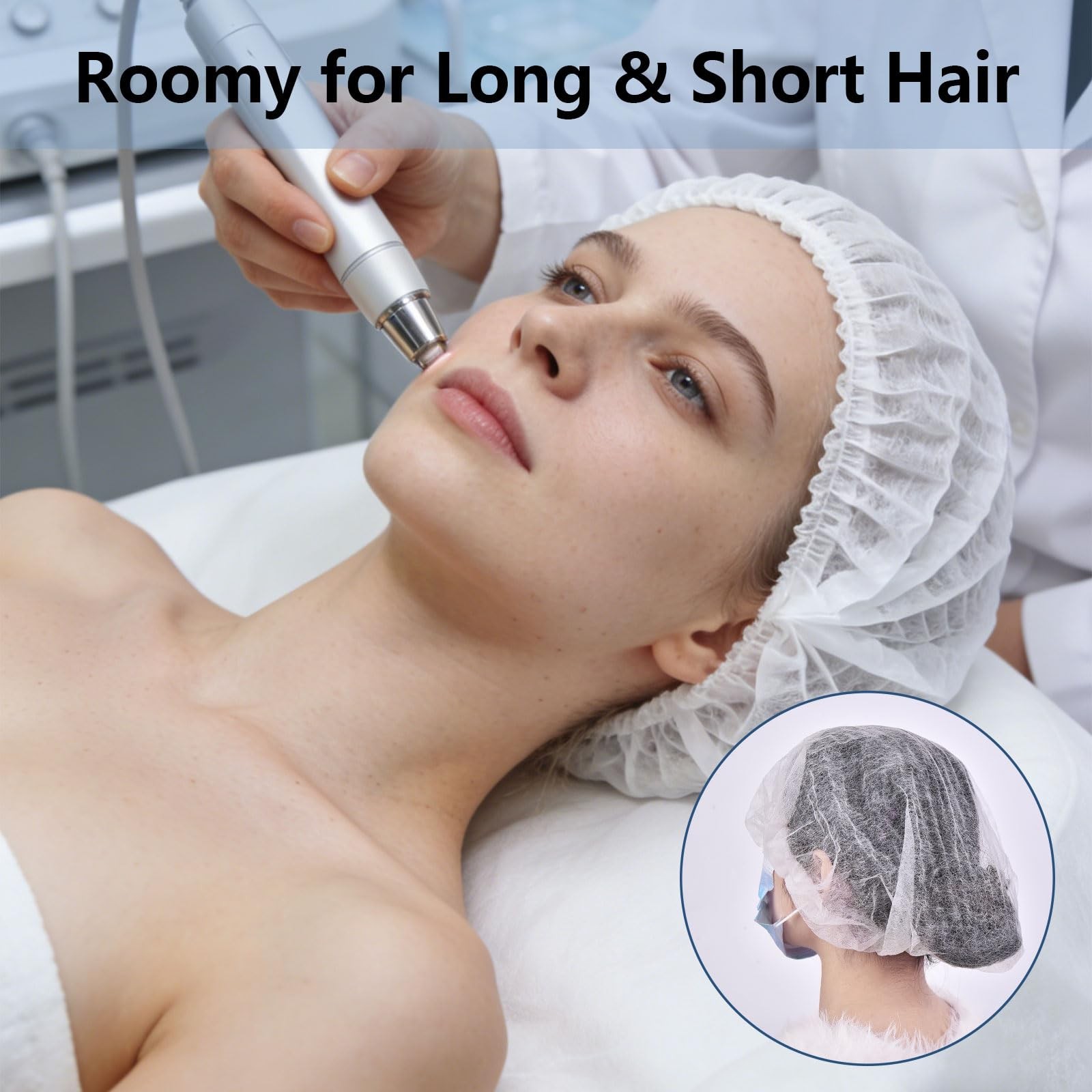160 Pcs Disposable Bouffant Caps, 21 Inch Stretch, Disposable Hair Net for Be…