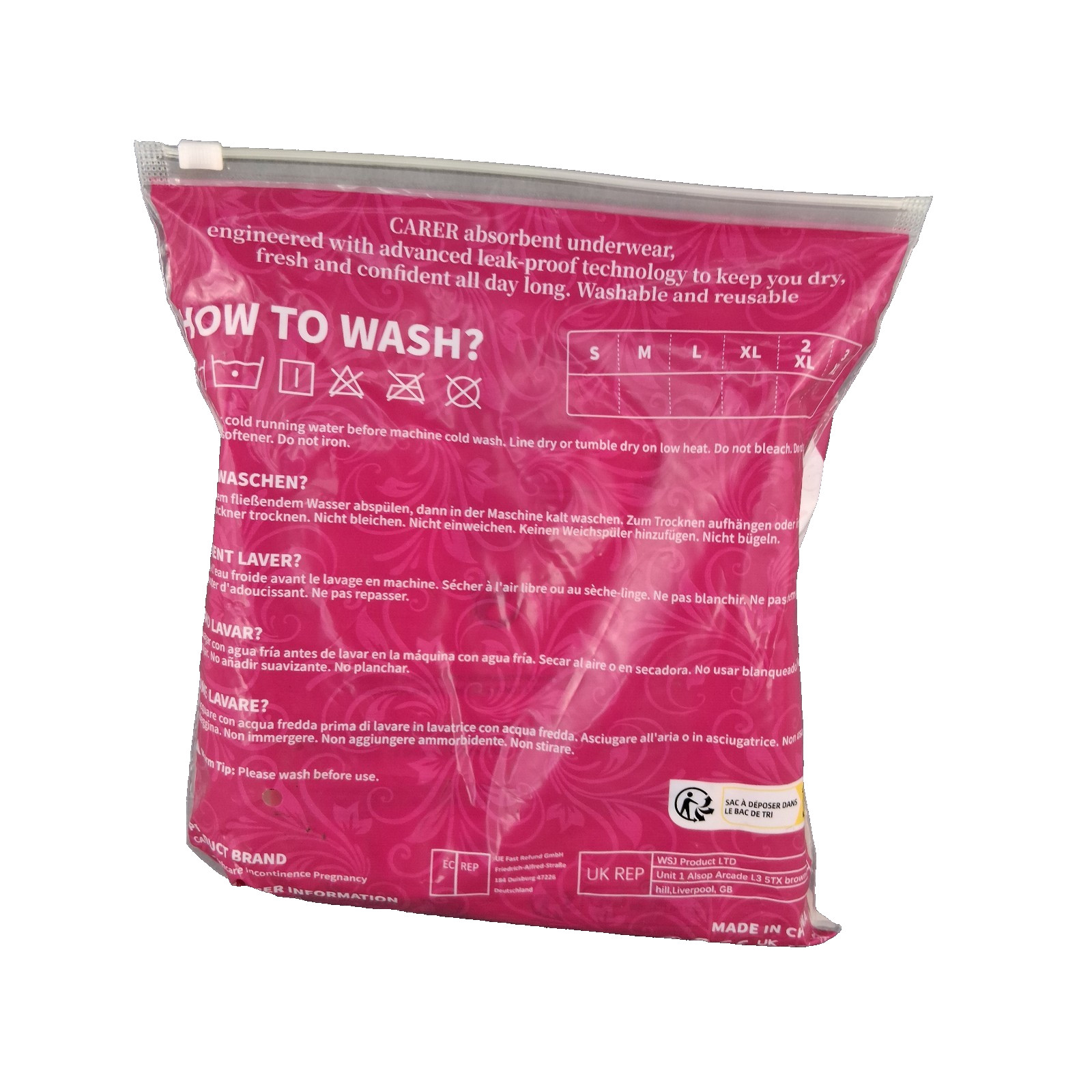 Carer Incontinence Underwear Women’s 150ml High Absorbent Leak Proof Size XL