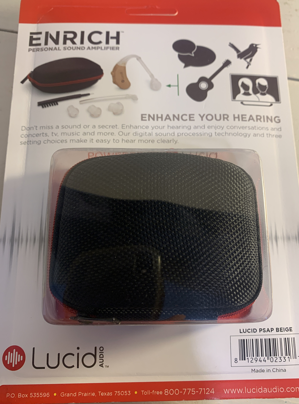 Lucid Audio™ ENRICH™ Personal Sound Amplifier PSAP Beige Universal