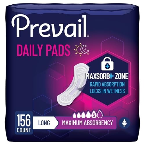 Prevail Women’s Bladder Control Pads Long Maximum 156 Count