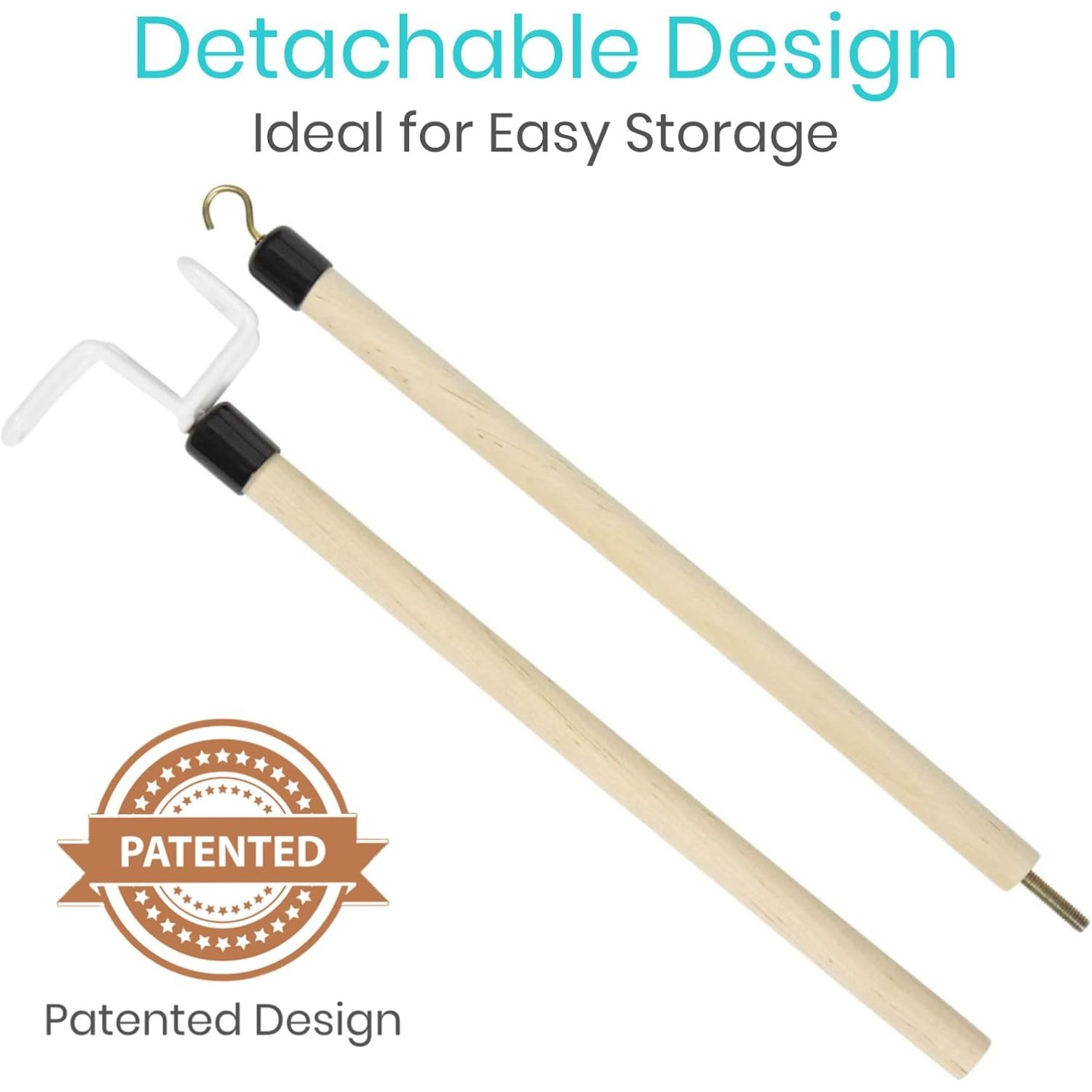 27” Dressing Stick for Elderly, with Zipper Pants Puller & Sock Remover Tool