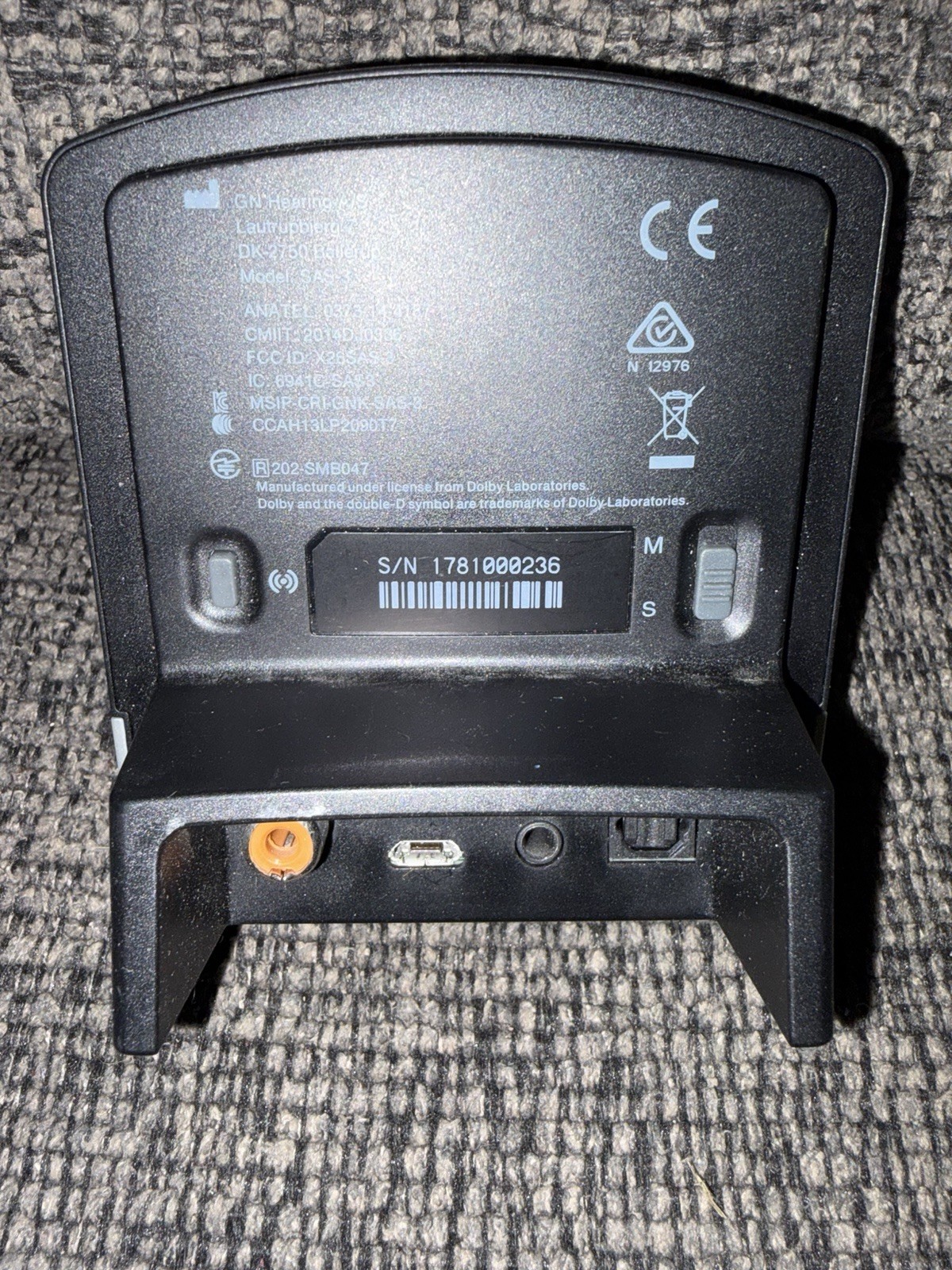 GN Hearing A/S Resound Unite TV Streamer ONLY 2 SAS-3 2nd Gen Dolby Digital