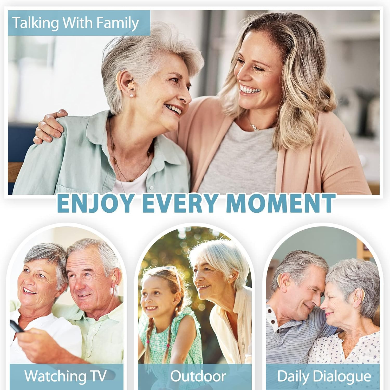 Hearing Aids for Seniors,Rechargeable Hearing Amplifier with Noise Cancelling,Ad