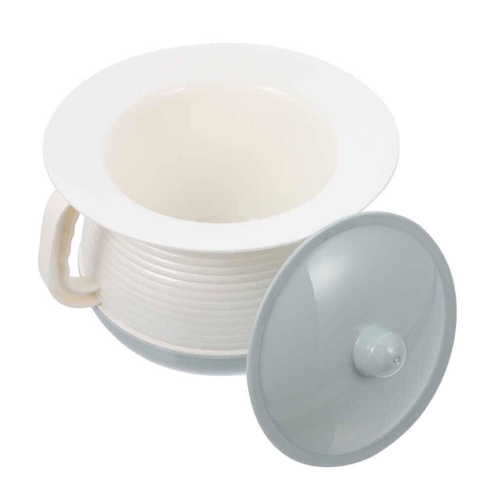 Plastic Spittoon with Lid Portable Chamber Pot Covered Night Urinal for Home