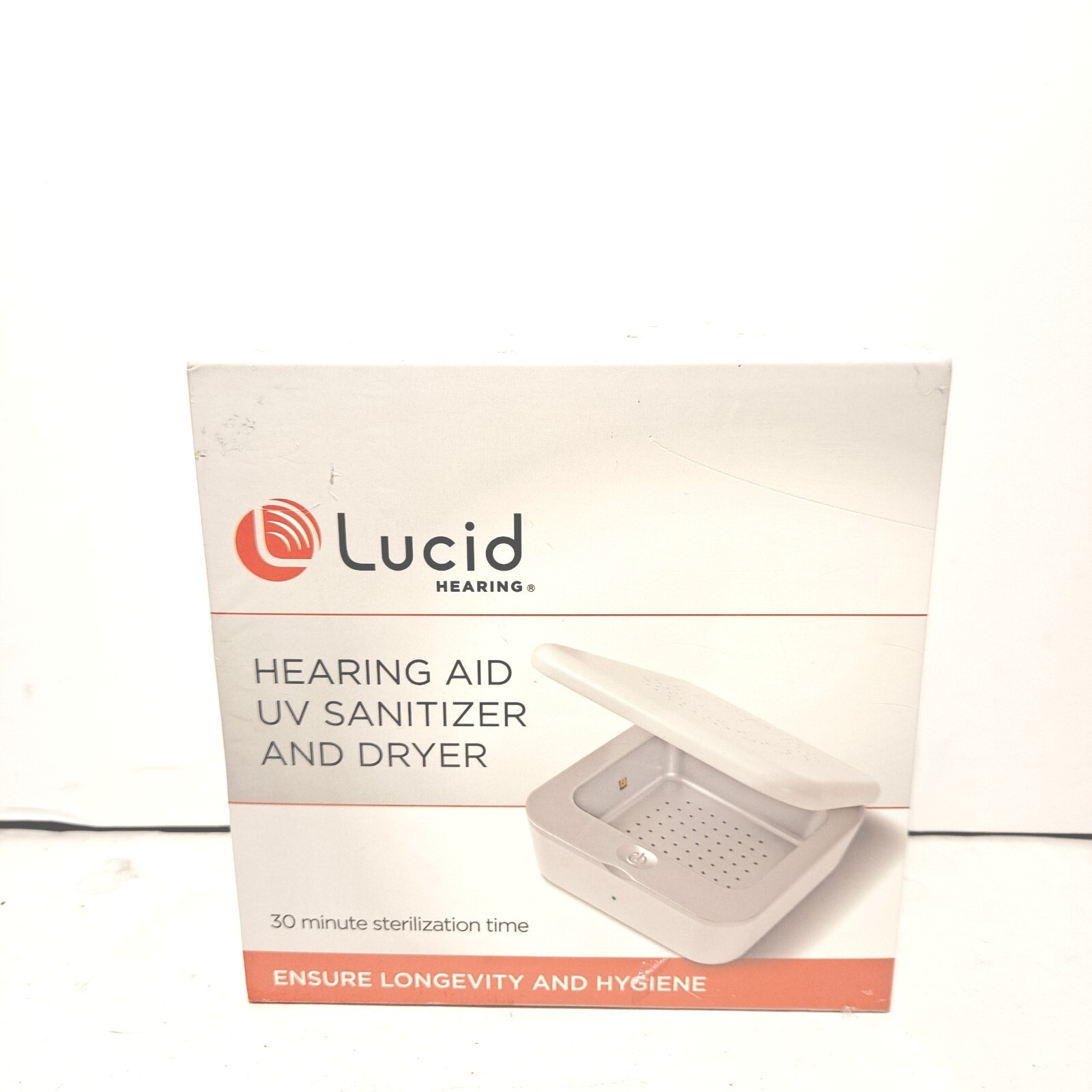Lucid Hearing Hearing Aid UV Sanitizer Dryer & Dehumidifier White HLT-LED-DRYER2