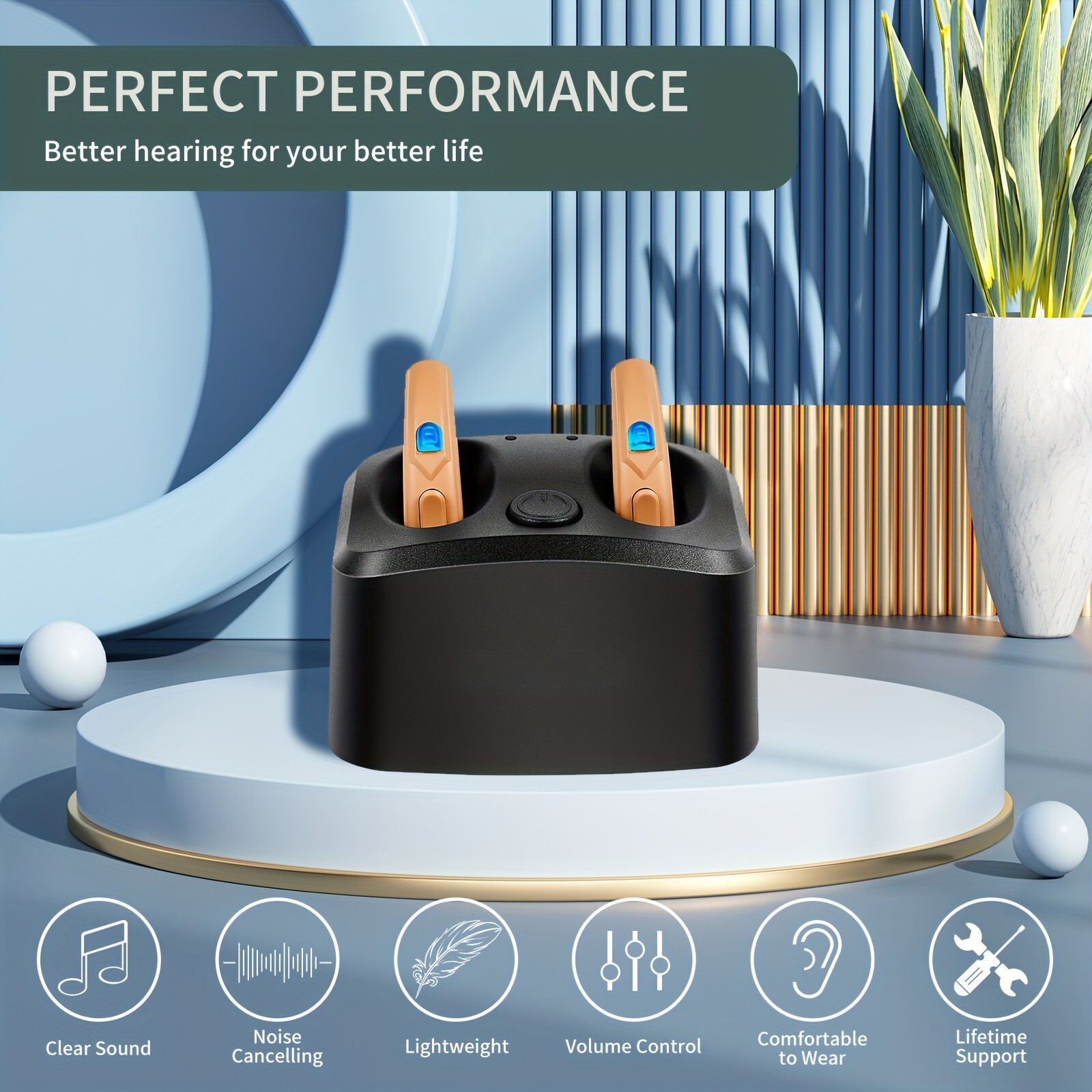 Seniors Rechargeable BTE Hearing Aids Noise Reduction And Volume Control Easily