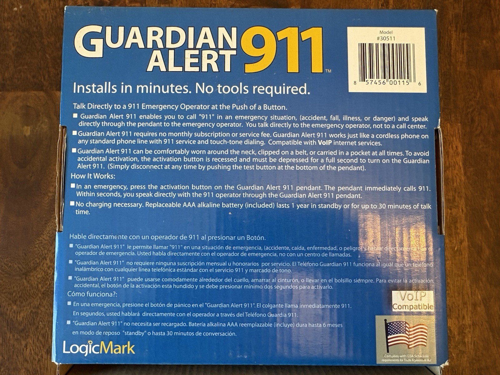 Guardian Alert 911 Model 30511 Medical Emergency