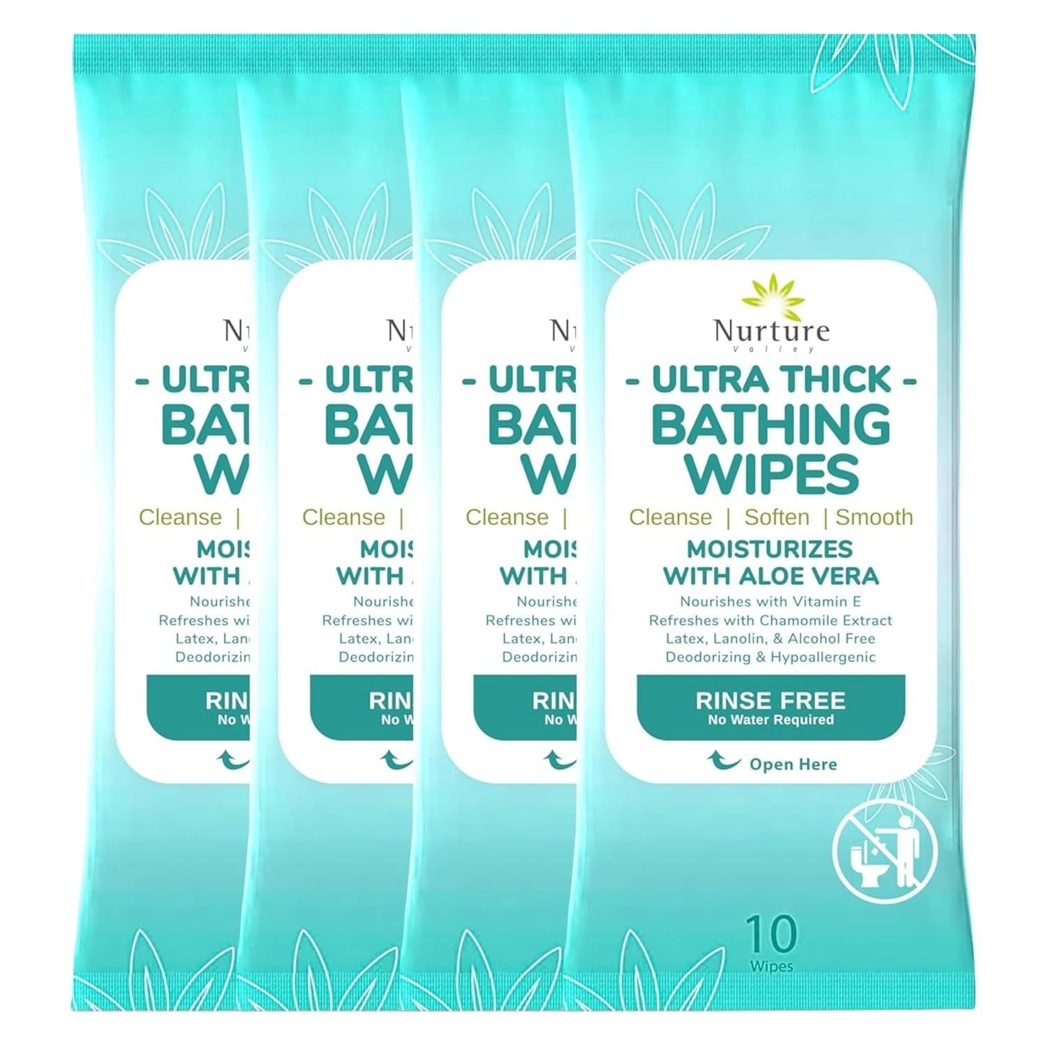 Nurture XL Ultra Thick Body Wipes for Adults w/Aloe | 40 Extra Large Disposab.