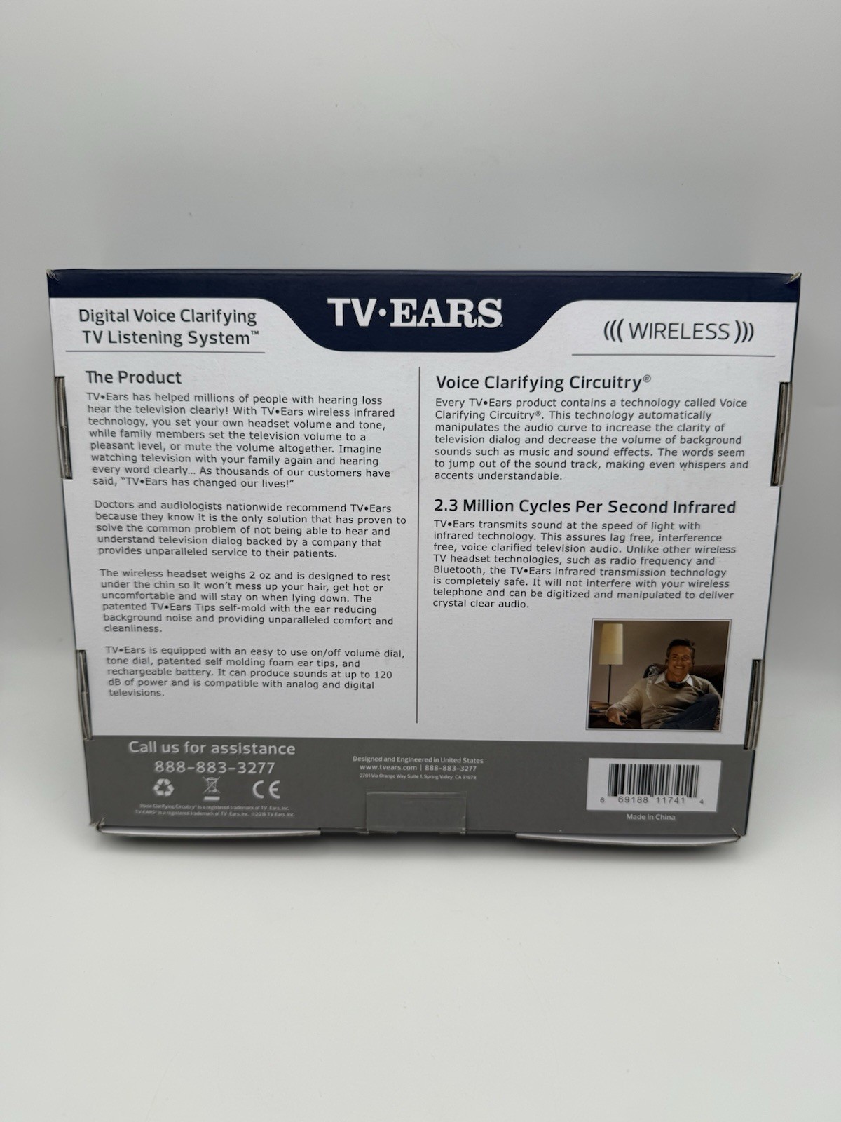 TV Ears In-Ear Digital Wireless Hearing System Black 11741 Version 5.0 TESTED
