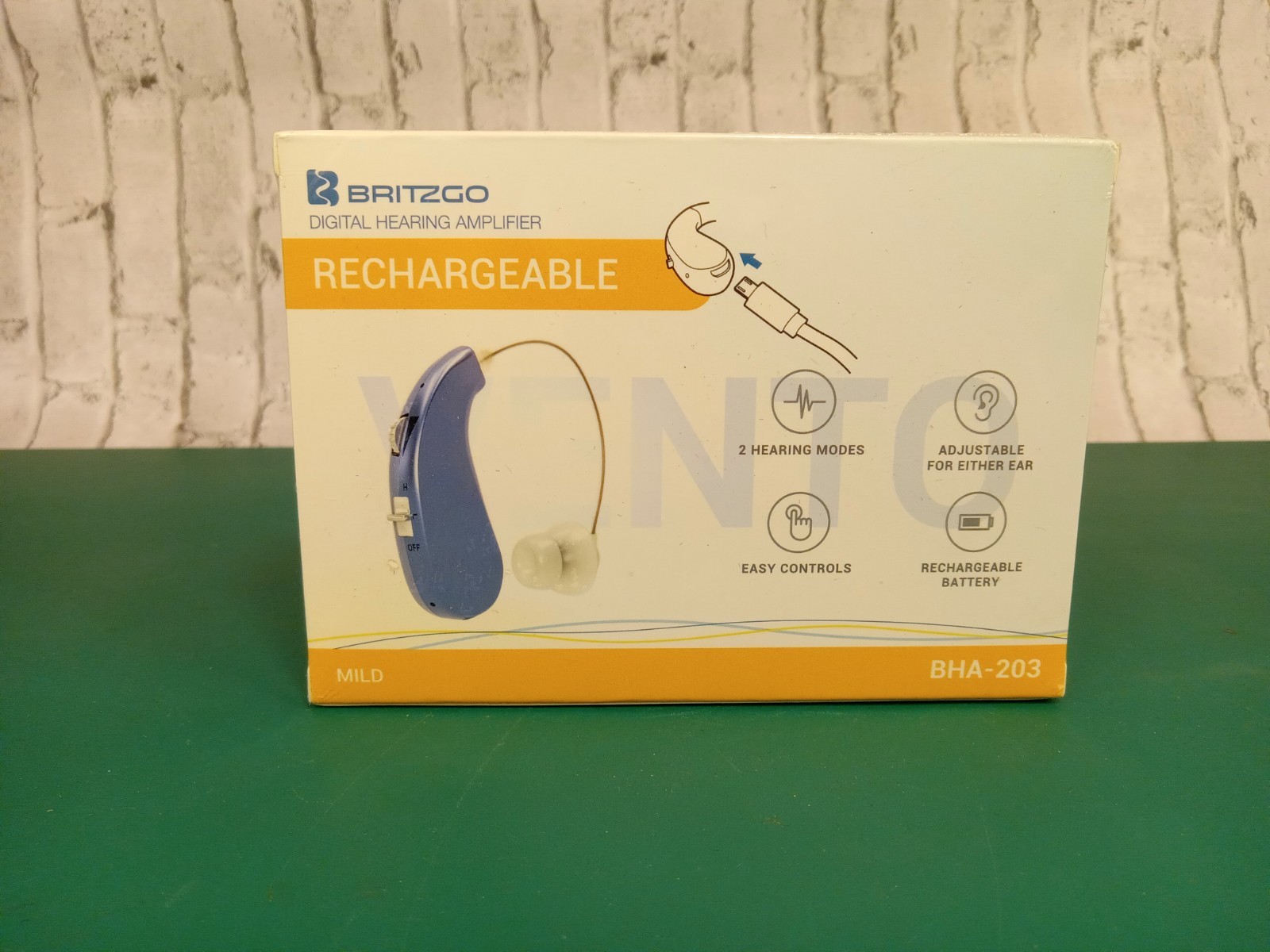Britzgo Entry Level Rechargable Digital Hearing Amplifier Bha-203, Blue,